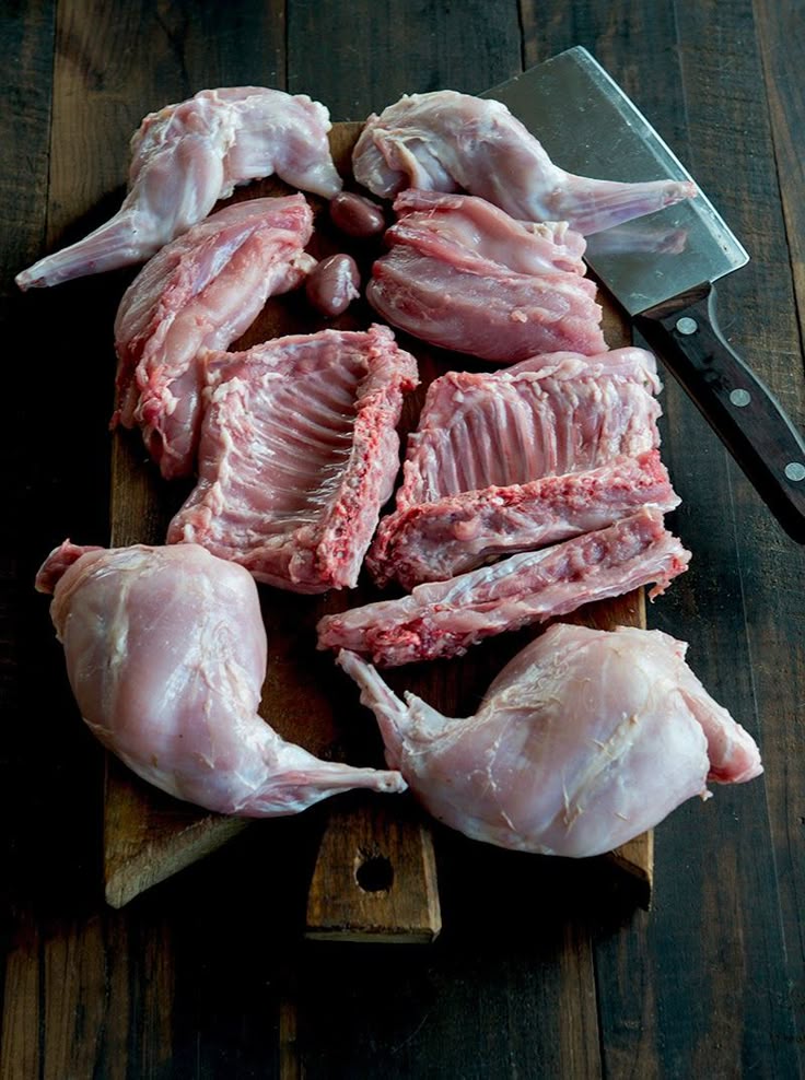 Freshly butchered white meat, cut and ready